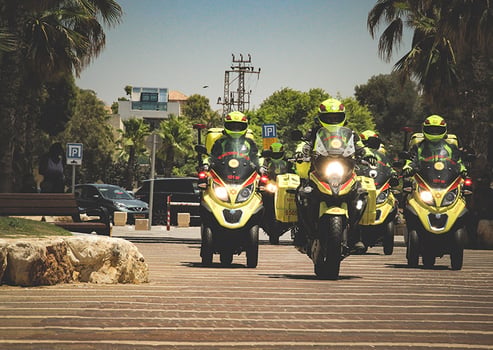 רוכבי יחידת האופנועים של מדא, צילום: דוברות מד״א